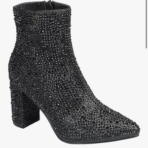 Sparkle Black Rhinestone Ankle Boot